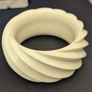 Chunky Vintage Cream Spiral Bangle
